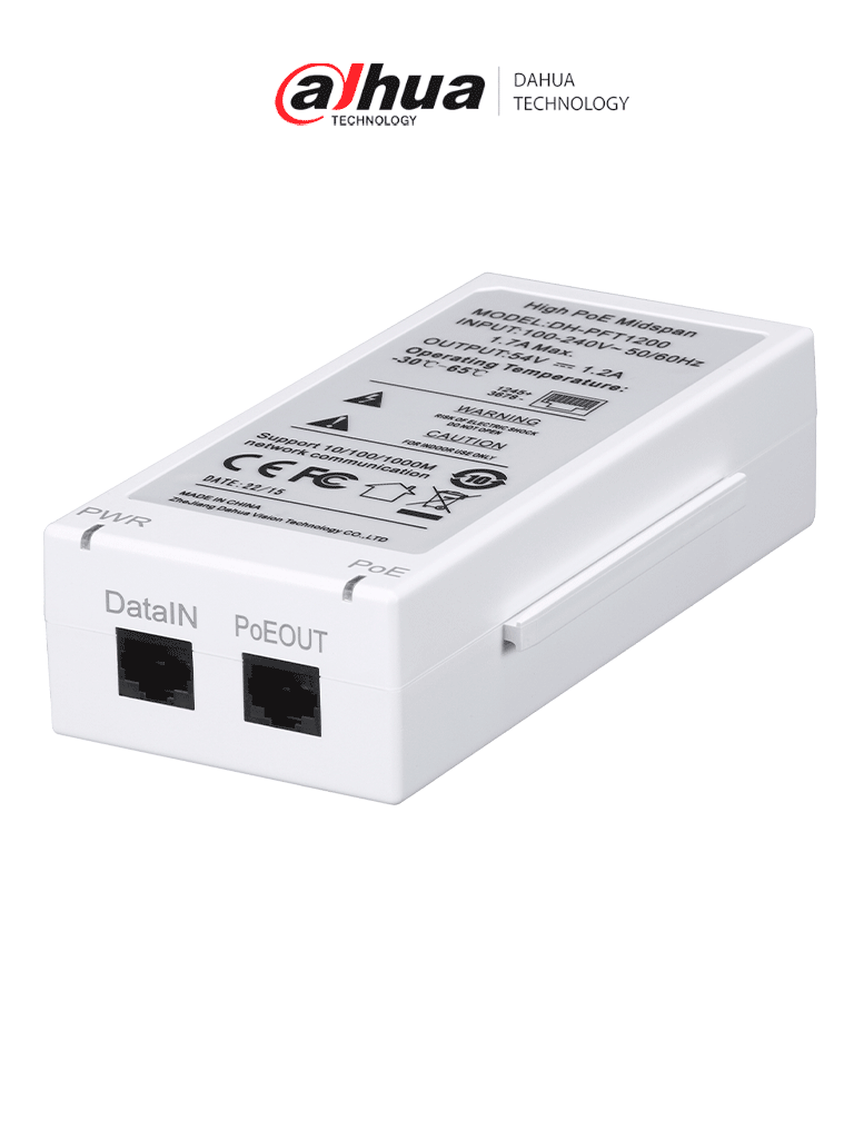 INYECTOR POE DAHUA MIDSPAN GIGABIT POE / POE+ / HI-POE 60W 
